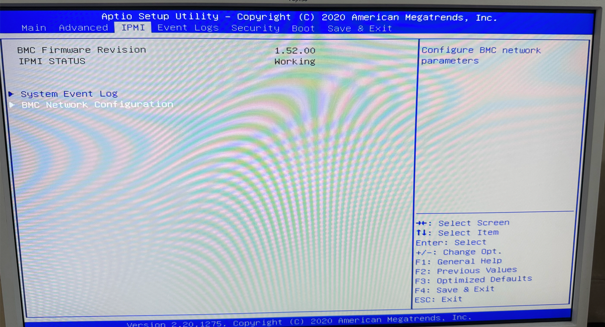 Chuyển đến tab IPMI, chọn BMC Network Configuration