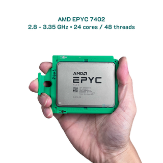 CPU AMD EPYC 7402 - 24 Cores / 38 Threads - 2.8 - 3.35 GHz