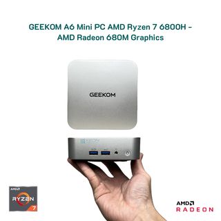 Mini PC GEEKOM A6 Mini PC AMD Ryzen 7 6800H - AMD Radeon 680M Graphics