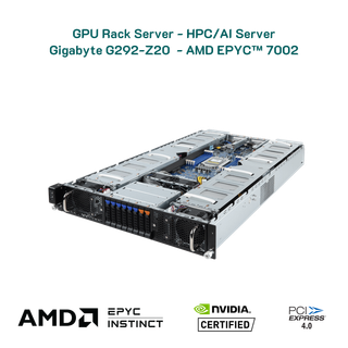 GPU rack server Gigabyte G292-Z20 - HPC/AI Server - AMD EPYC™ 7002 - 2U UP 8 x PCIe Gen4 GPUs (Microchip solution)