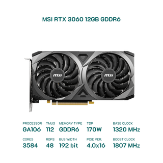 MSI Geforce RTX 3060 Ventus 2X 12GB GDDR6 OC