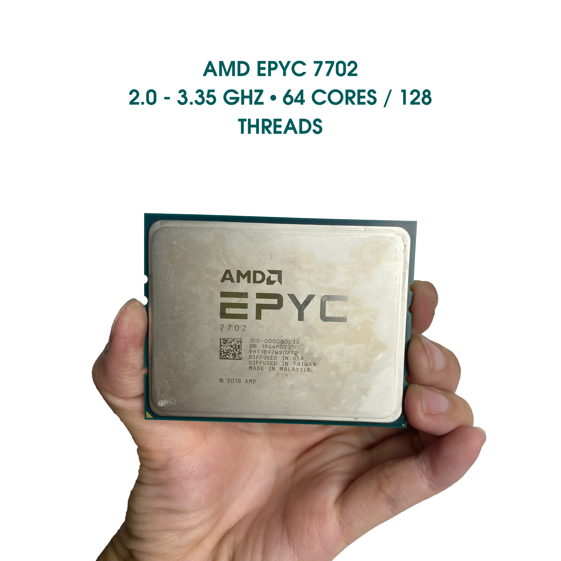 AMD EPYC 7702 Rome Processor – 2.0GHz 64-Core 128-Thread – Used, Tested Working